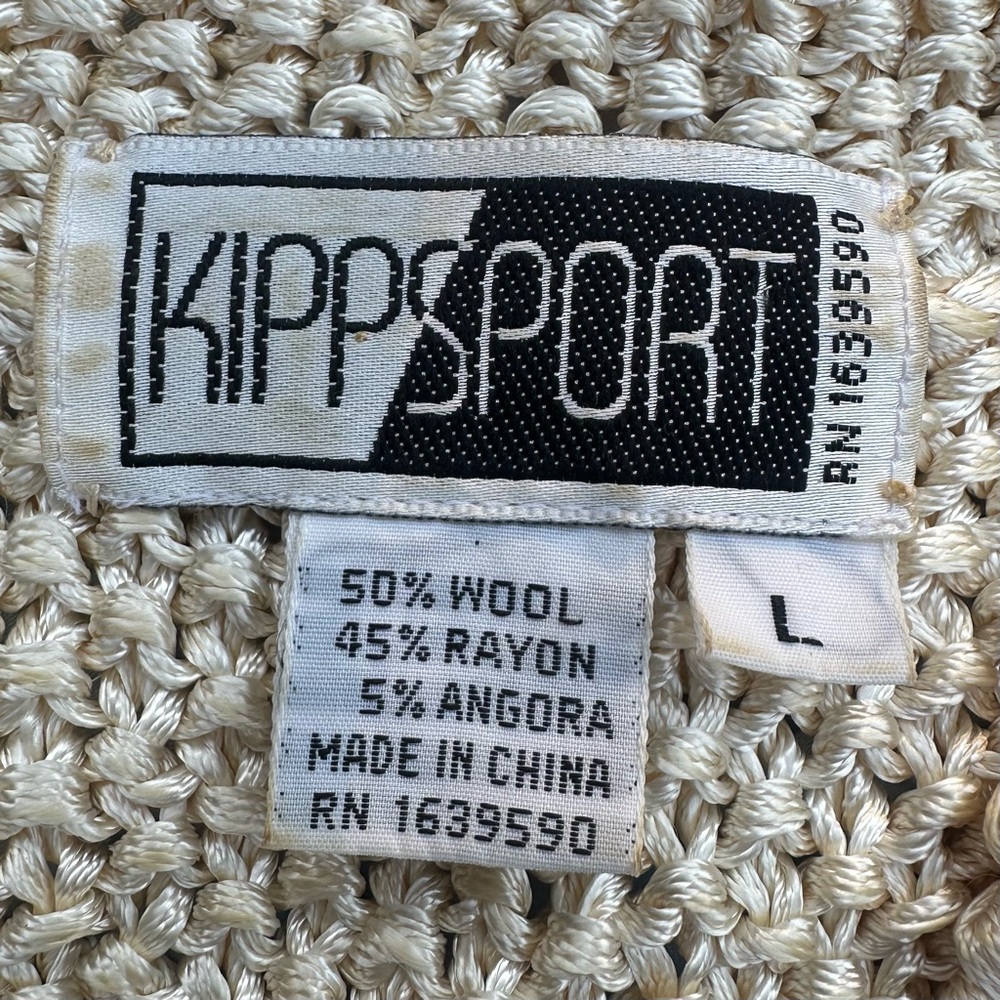 Vintage 70s–80s KippSport Wool Angora Cardigan L bohemian–romantic knitwear - Picture 2 of 11